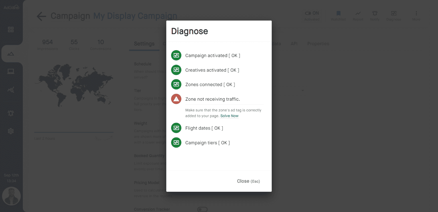 Troubleshooting Diagnose2 AdGlare AdServer