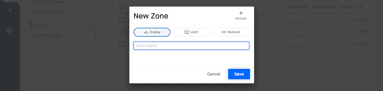 Zones Add Zone AdGlare AdServer